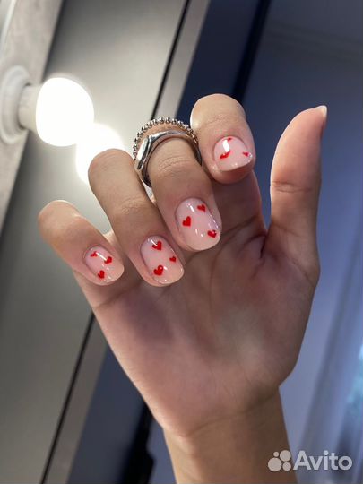 Маникюр гель лак наращивание