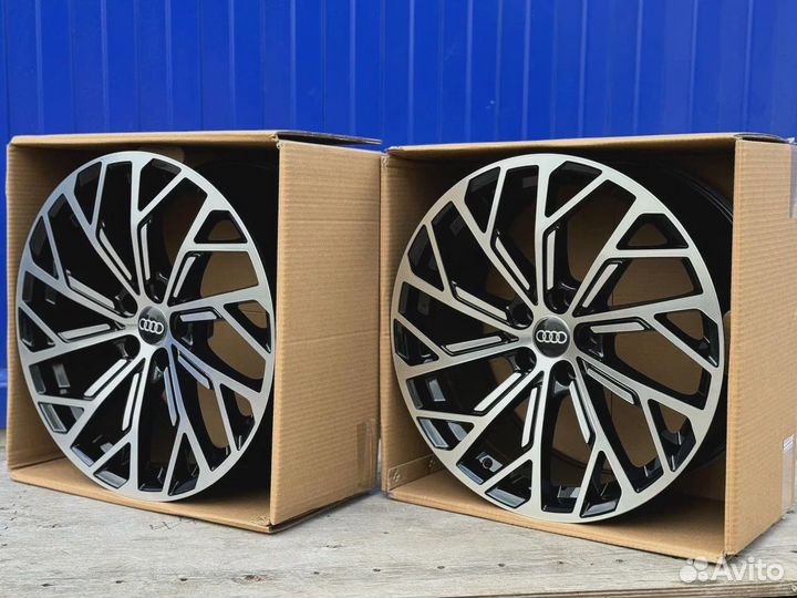 Диски R19 5*112 Audi OEM A7 черные с полировкой