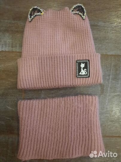 Комплект шапка и снуд на 5-7 лет