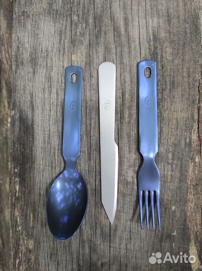 Набор титановый ложка, вилка, нож