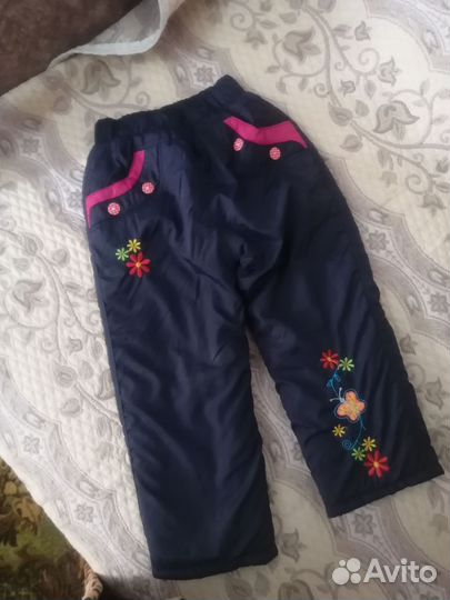 Брюки детские для девочки утеплённые