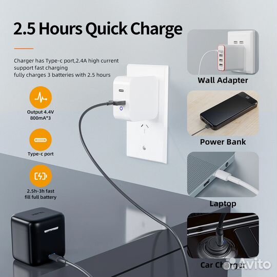 Зарядное устройство + 2 акб GoPro Hero 10/9 Black