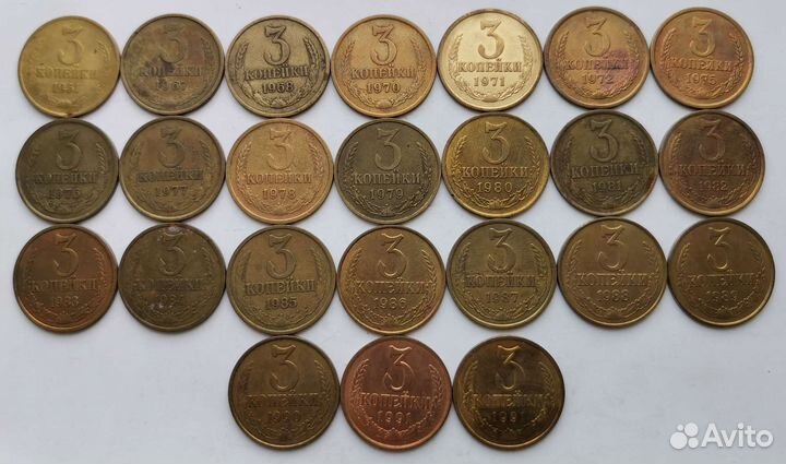 Погодовки поздних советских монет