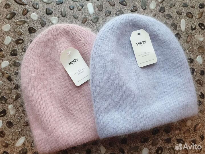 Шапка из ангоры на флисе