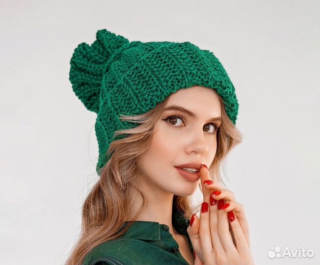 Дизайнерская шапка - снуд вязаная спицами.Handmade