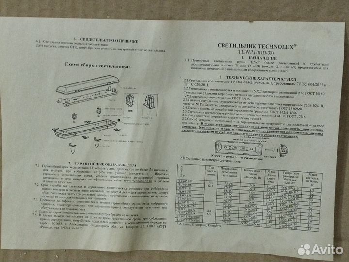 Светильник потолочный настенный технолюкс