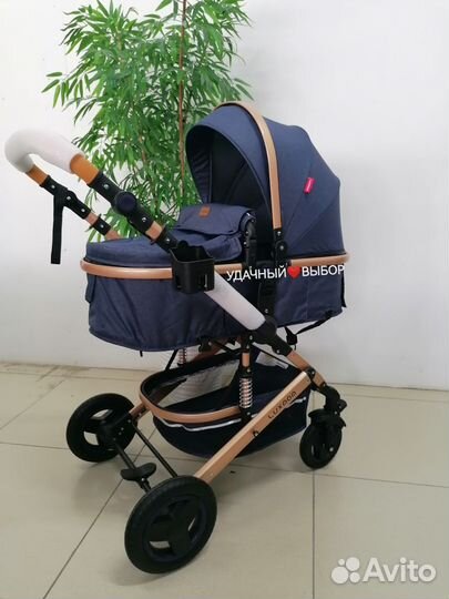 Новая коляска 3в1 Luxmom 530-W (джинсовый)