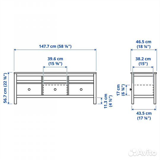 Тумба под тв Хемнэс Икеа новая