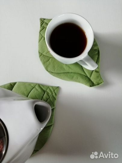 Коврики-листики/ подставки под кружки и чайник