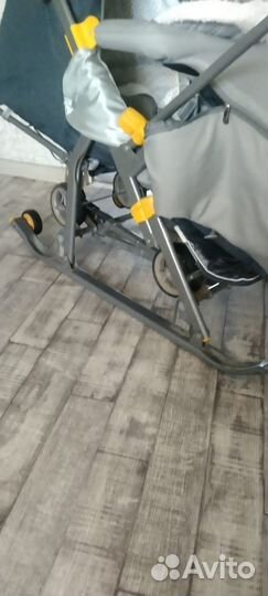Детские санки коляска с колесами