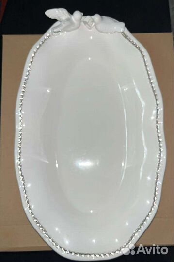 Овальное блюдо 40см Lenardi Голубь и голубка