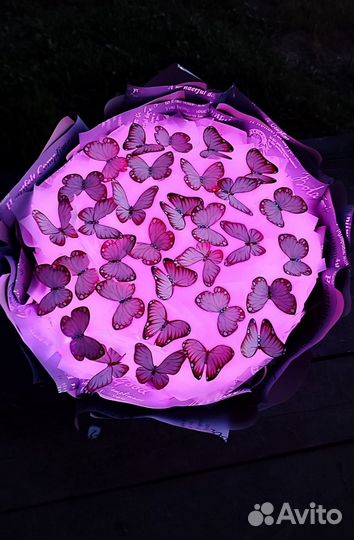 Букет бабочек светящийся