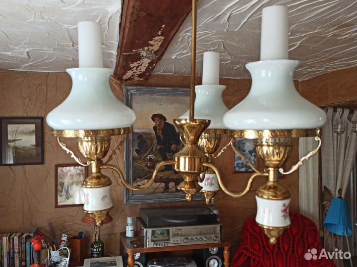 Винтажная люстра СССР керосинка Румыния свет