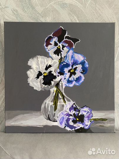 Картина маслом цветы 40*40