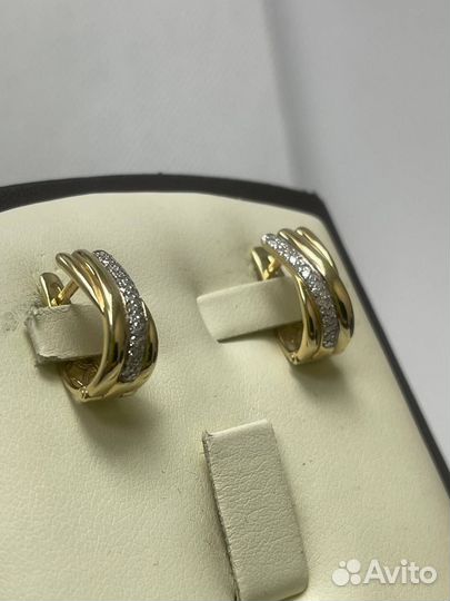 Золотые серьги с бриллиантами *585 ID151425