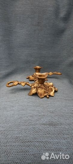 Старинные парные подсвечники бронза Европа