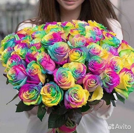 Радужные розы с доставкой
