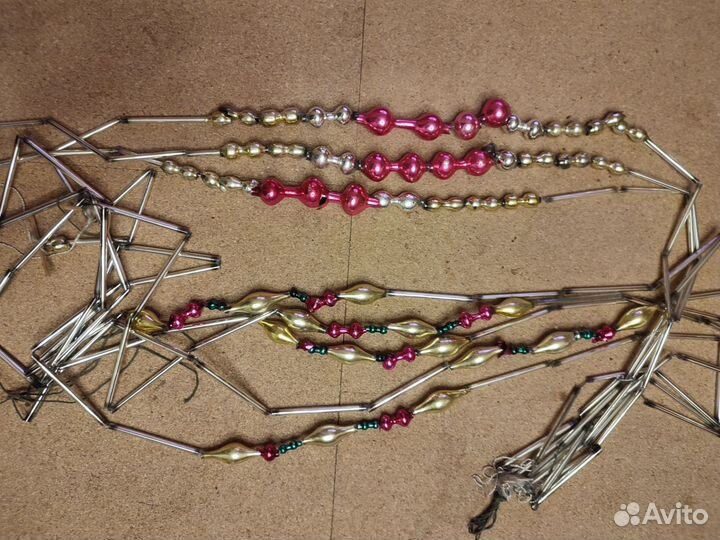 Гирлянды на елку стеклярус СССР б/у