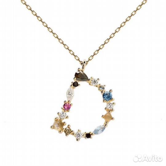 Колье подвеска буква D в подарок на 8 марта