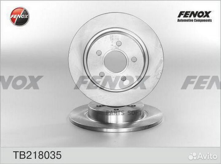 Fenox TB218035 TB218035 диск тормозной задний\Ford Focus 2.0/1.6TDCi/2.0TDCi 03-11