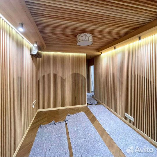 Деревянный потолок из массива дерева