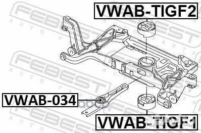 Vwab-034 сайлентблок задней подушки двигателя