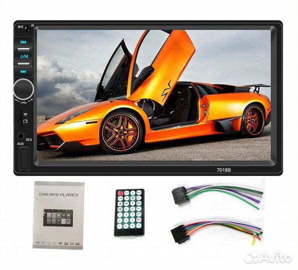 Магнитола 2din дин Podofo 7018b 7012b 7010b +пульт