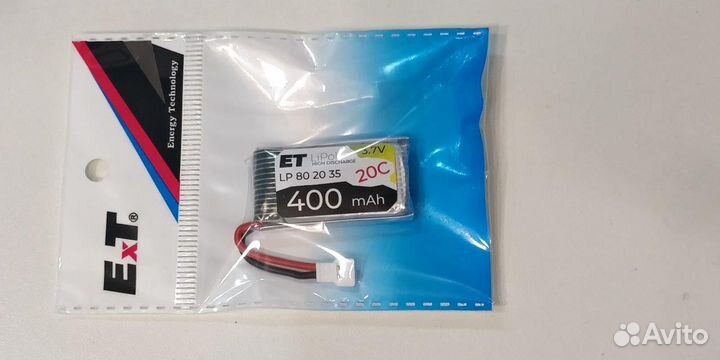 Аккумулятор ET LP802035-20CM 3.7В, 400мАч, Li-Pol