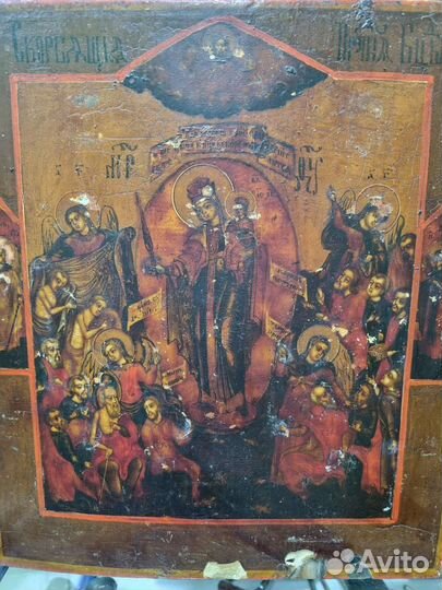 Старинная Икона Всех Скорбящих Радость. 19 век
