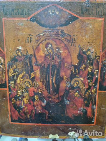 Старинная Икона Всех Скорбящих Радость. 19 век