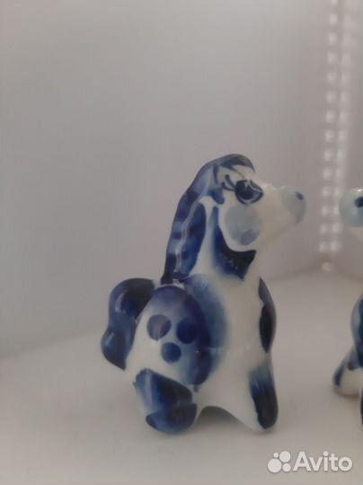 Лошадки и таксы гжель