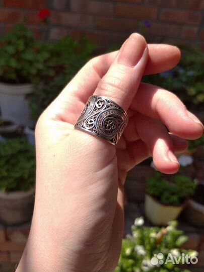Кольцо Вьюга филигрань