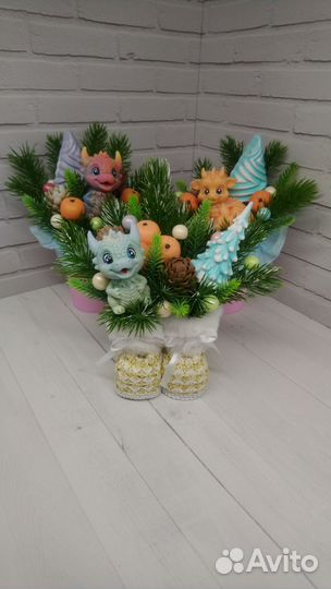 Новогодний букет из мыла