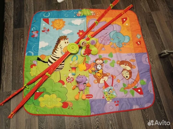 Развивающий коврик, мобиль fisher price