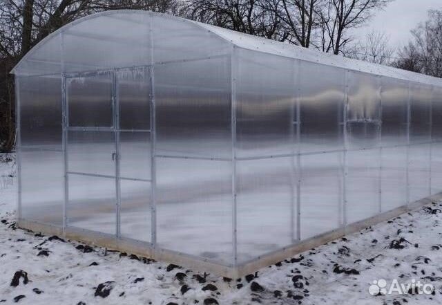 Теплица прямостенная 3,5/6 (двойная дуга 25х25)