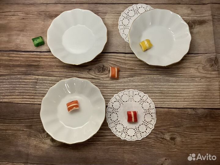 Розетка «Отводка золото» 11см. фарфор. Чехия (1шт)