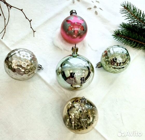 Елочные игрушки стекло СССР