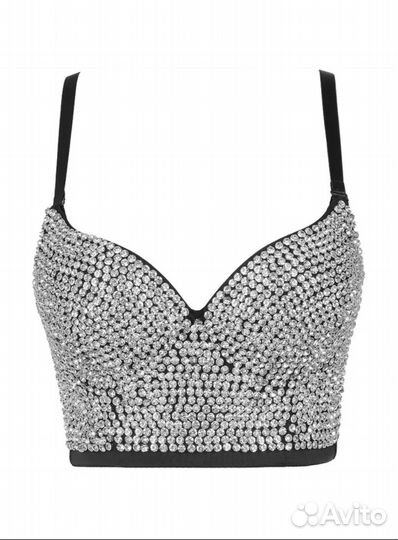 Топ корсет со стразами новый. Размер 34В