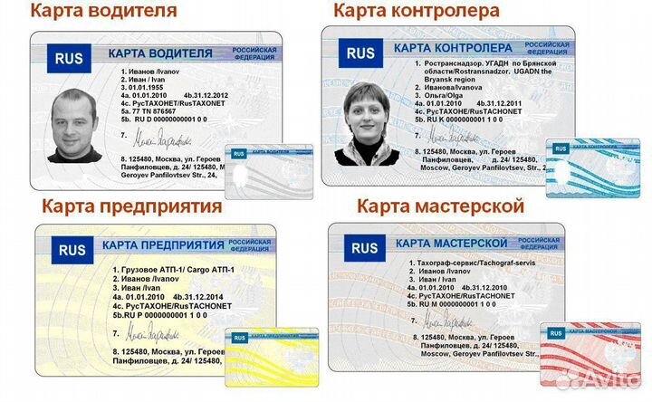 Карта тахографа Европейская