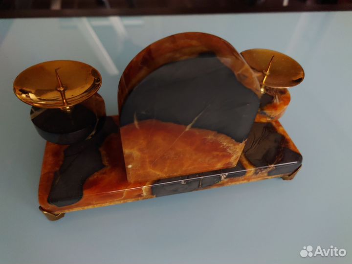 Настольные часы Луч в корпусе из яшмы