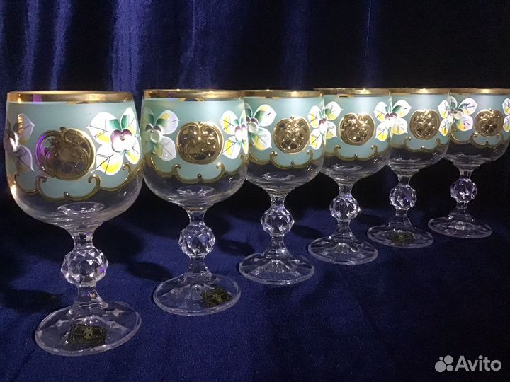 Фужеры Рюмки Бокалы Чехия Богемия 6шт