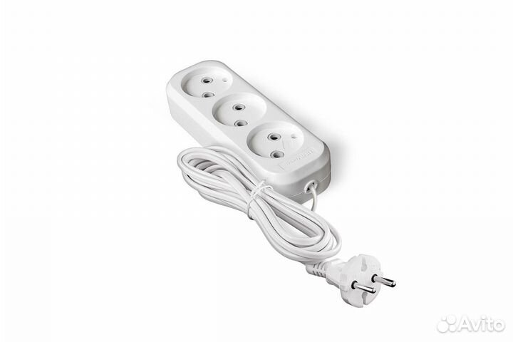 Удлинитель 3 гнезда 1, 5 метра 6А/1, 35кВт без заз