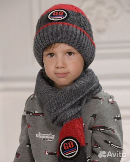 Комплект шапка и шарф для мальчика