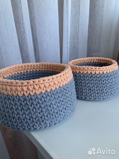 Корзинки из трикотажной пряжи