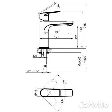 Смеситель Azario Treya AZ-156845024 черный