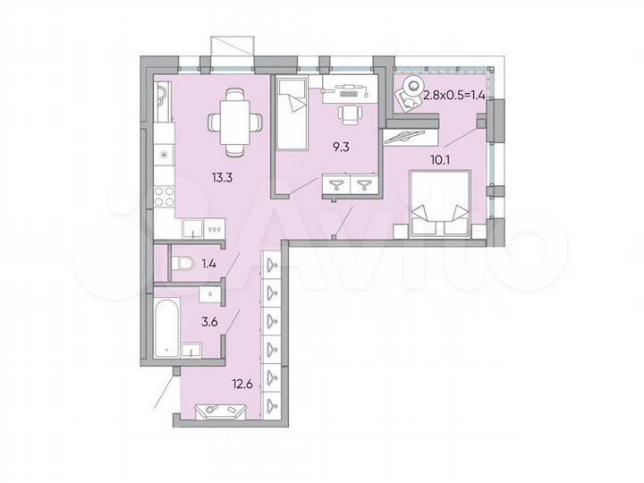 2-к. квартира, 51,7 м², 15/18 эт.