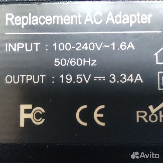 Блок питания для ноутбука dell 19.5V 3.34A 7.4x5.0