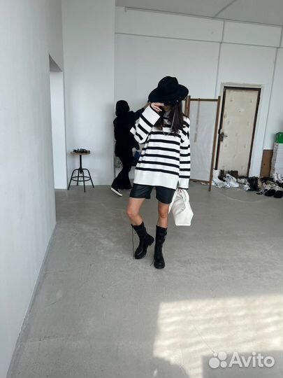 Шорты из эко кожи с высокой талией look online