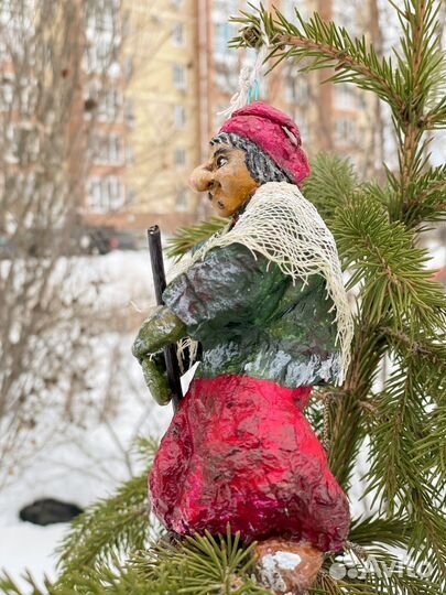 Ватная игрушка баба яга