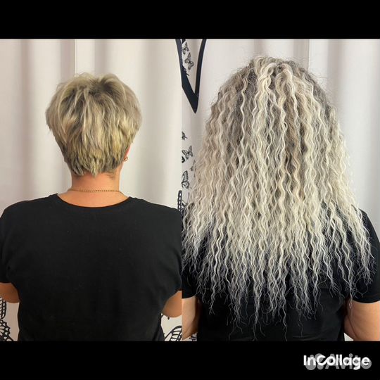 Голливудская волна,Афрокудри,Афронаращивание,Косы